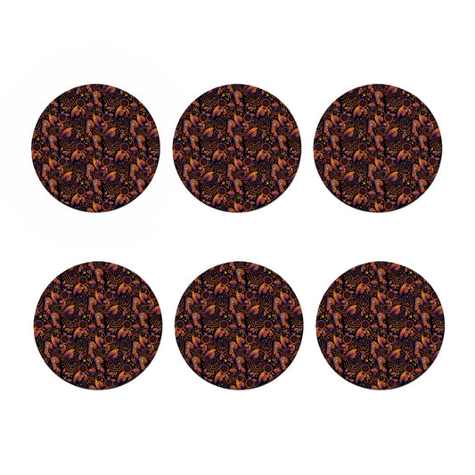 Native Tribal Dream Catcher Print Coaster Set