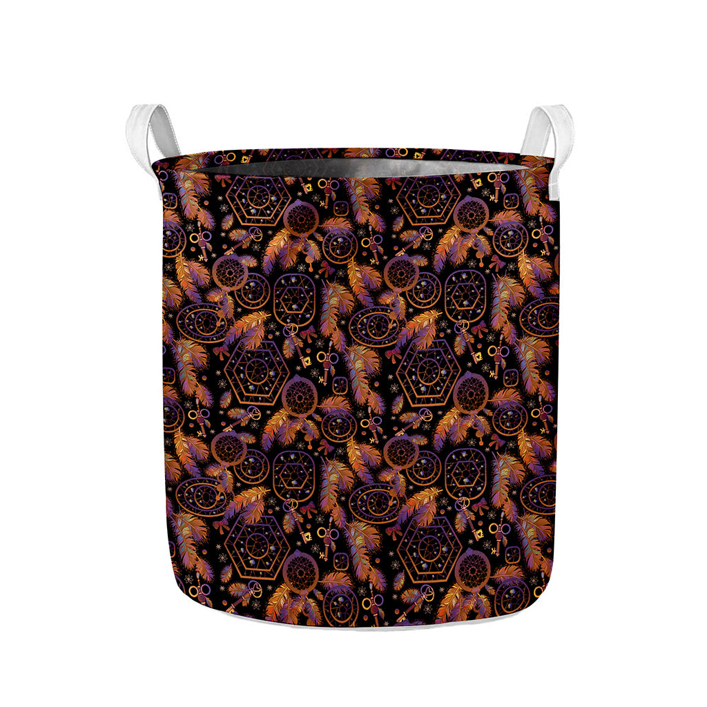 Native Tribal Dream Catcher Print Collapsible Laundry Basket
