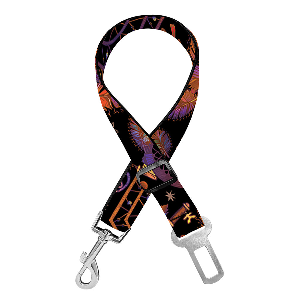 Native Tribal Dream Catcher Print Dog Seat Belt