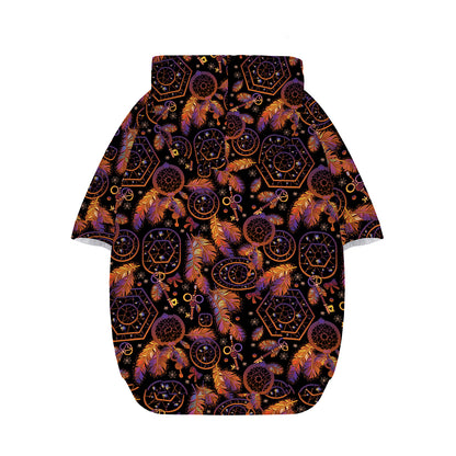 Native Tribal Dream Catcher Print Dog Zip Up Hoodie