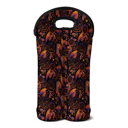Native Tribal Dream Catcher Print Double Neoprene Wine Tote