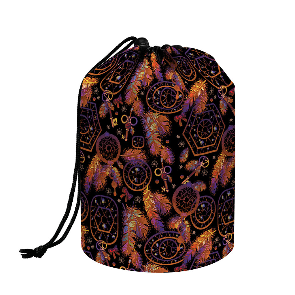 Native Tribal Dream Catcher Print Drawstring Makeup Bag