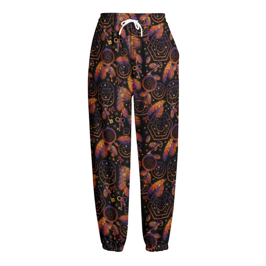 Native Tribal Dream Catcher Print Fleece Lined Knit Pants