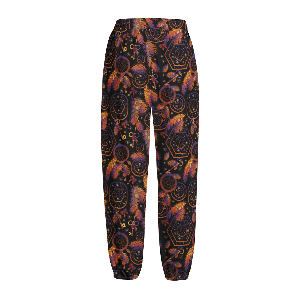 Native Tribal Dream Catcher Print Fleece Lined Knit Pants