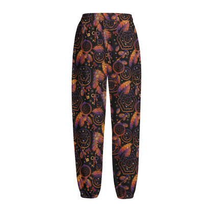 Native Tribal Dream Catcher Print Fleece Lined Knit Pants