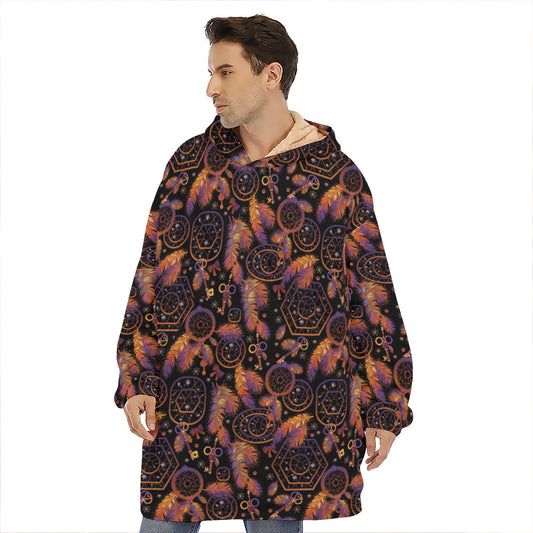 Native Tribal Dream Catcher Print Hoodie Blanket