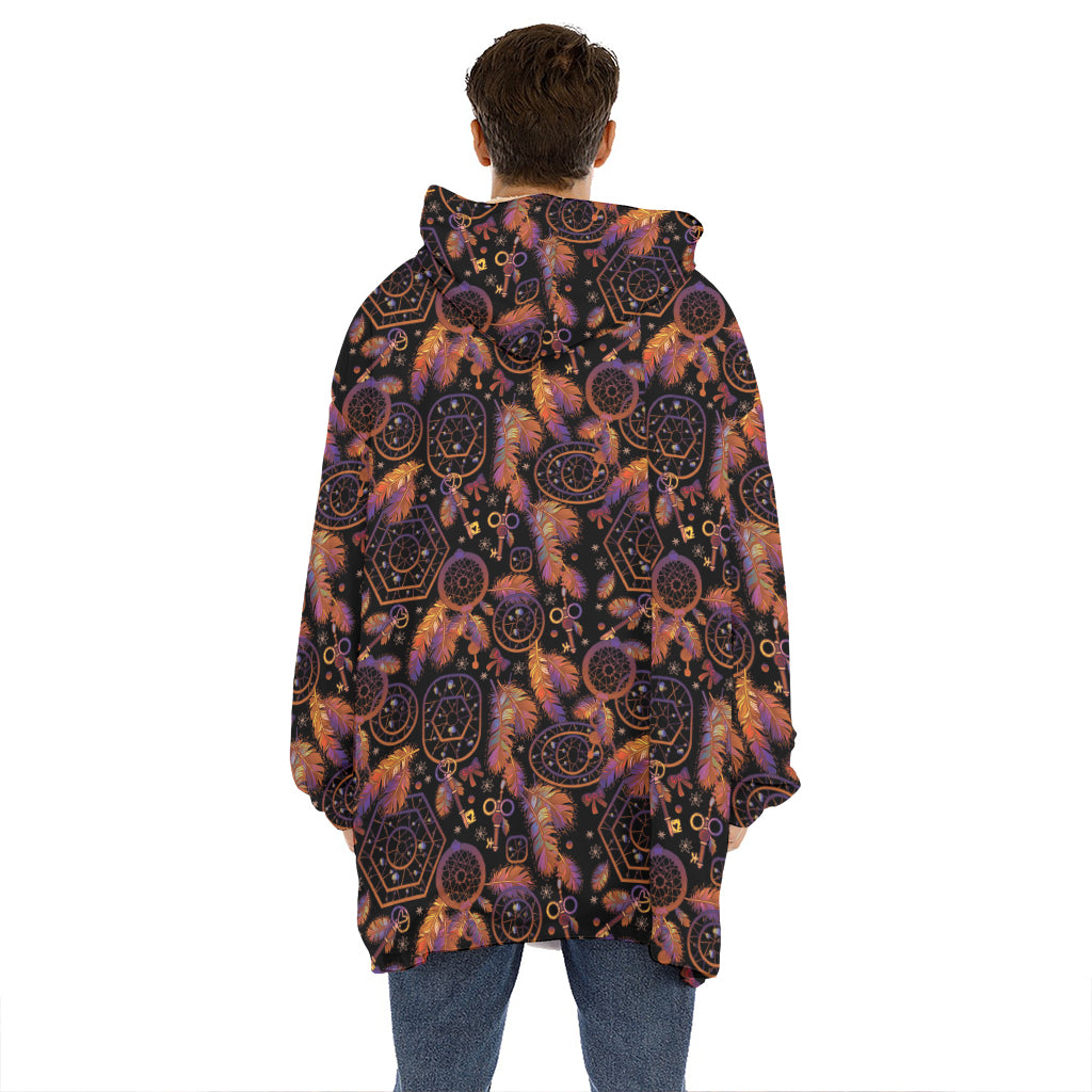 Native Tribal Dream Catcher Print Hoodie Blanket