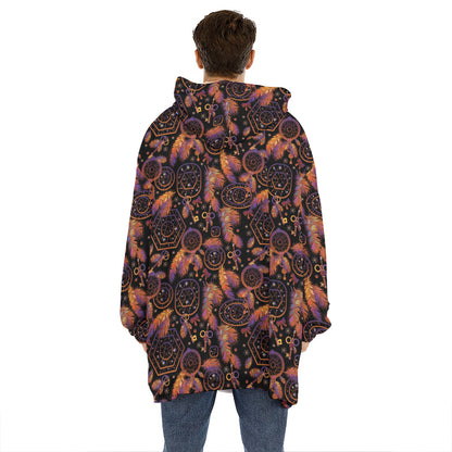 Native Tribal Dream Catcher Print Hoodie Blanket