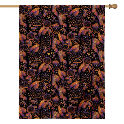 Native Tribal Dream Catcher Print House Flag