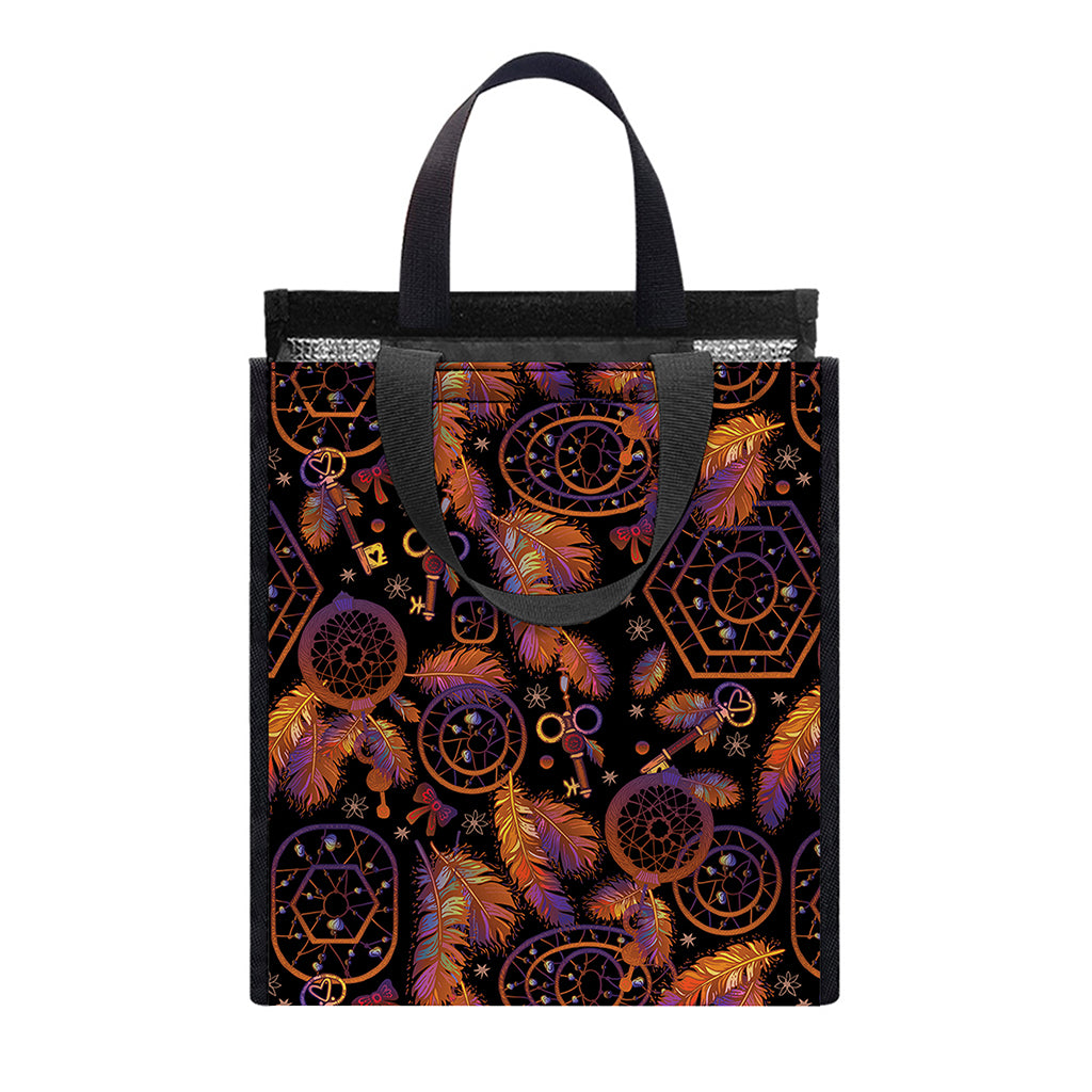 Native Tribal Dream Catcher Print Insulated Lunch Tote