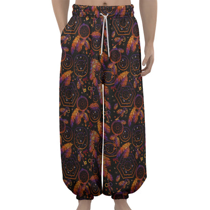 Native Tribal Dream Catcher Print Lantern Pants