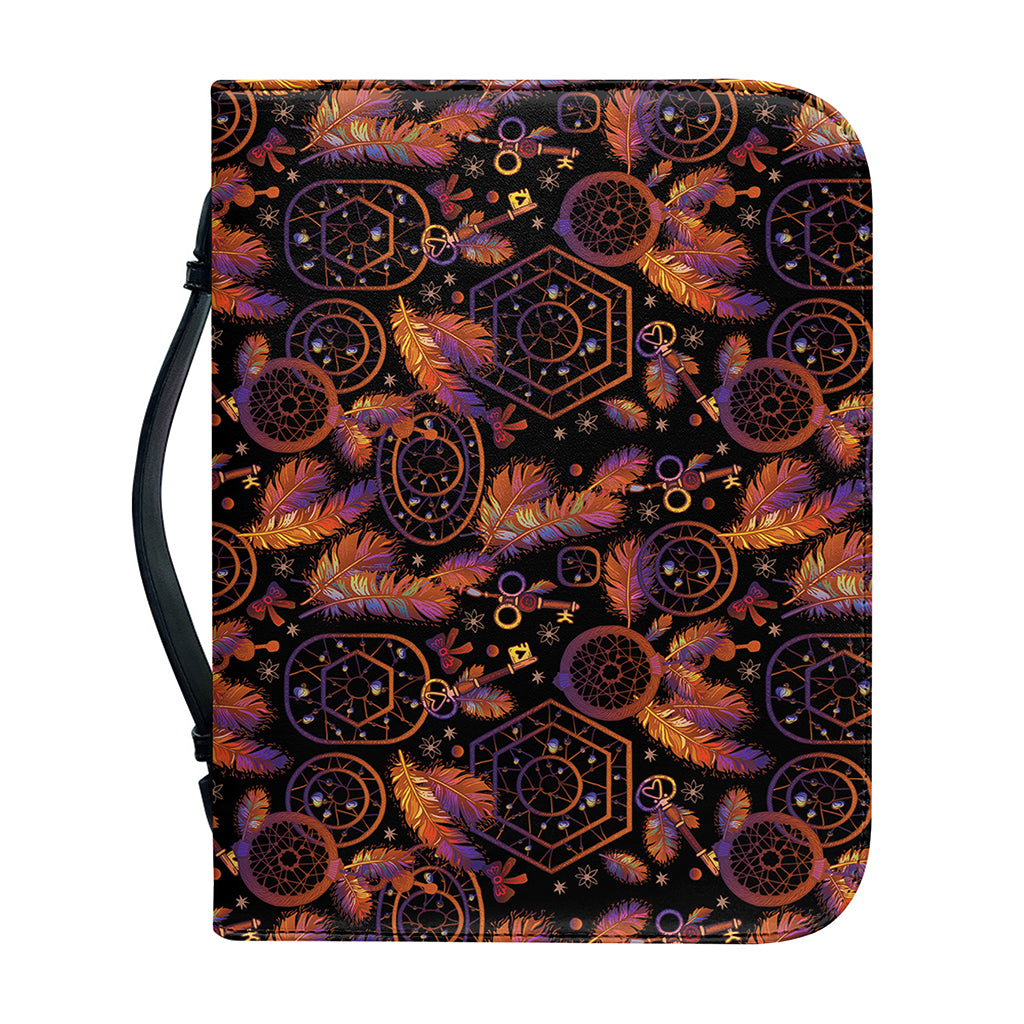 Native Tribal Dream Catcher Print Leather Bible Cover