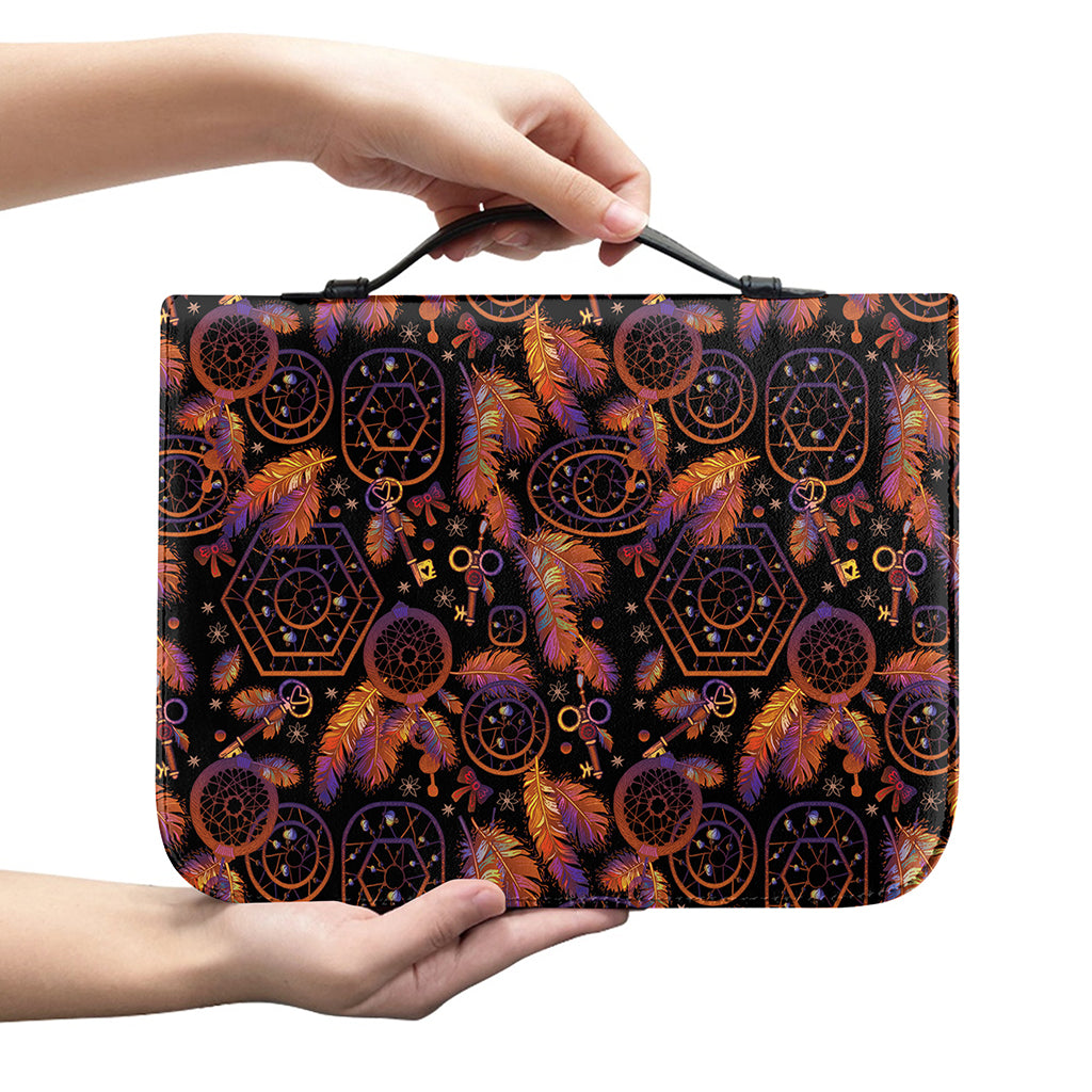 Native Tribal Dream Catcher Print Leather Bible Cover