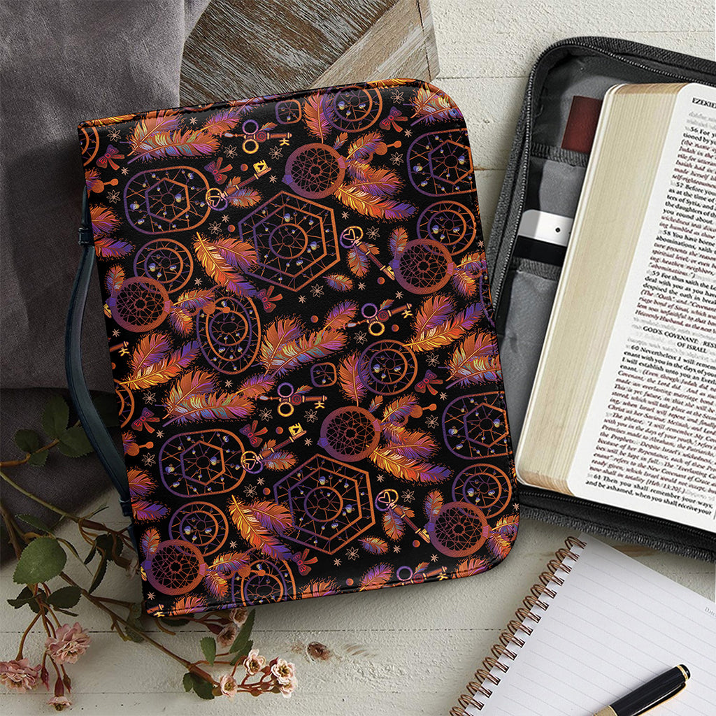 Native Tribal Dream Catcher Print Leather Bible Cover
