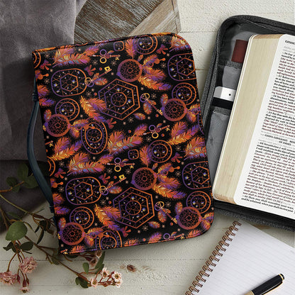 Native Tribal Dream Catcher Print Leather Bible Cover