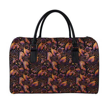 Native Tribal Dream Catcher Print Leather Duffle Bag