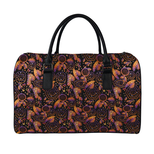 Native Tribal Dream Catcher Print Leather Duffle Bag