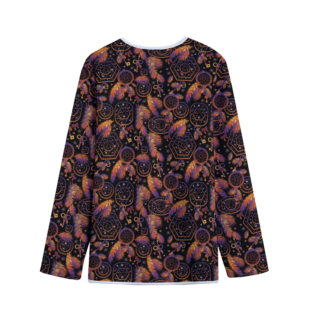 Native Tribal Dream Catcher Print Long Sleeve Short Coat