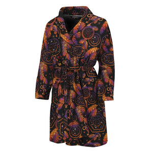 Native Tribal Dream Catcher Print Men's Bathrobe