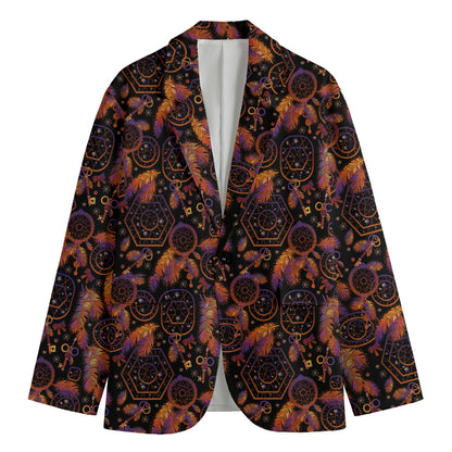 Native Tribal Dream Catcher Print Men's Cotton Blazer