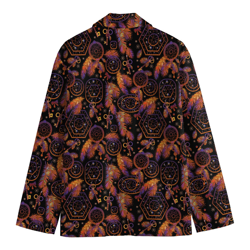 Native Tribal Dream Catcher Print Men's Cotton Blazer