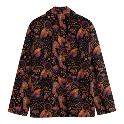 Native Tribal Dream Catcher Print Men's Cotton Blazer
