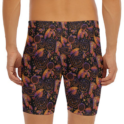 Native Tribal Dream Catcher Print Men's Long Boxer Briefs