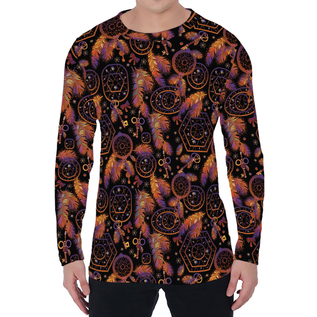 Native Tribal Dream Catcher Print Men's Long Sleeve T-Shirt