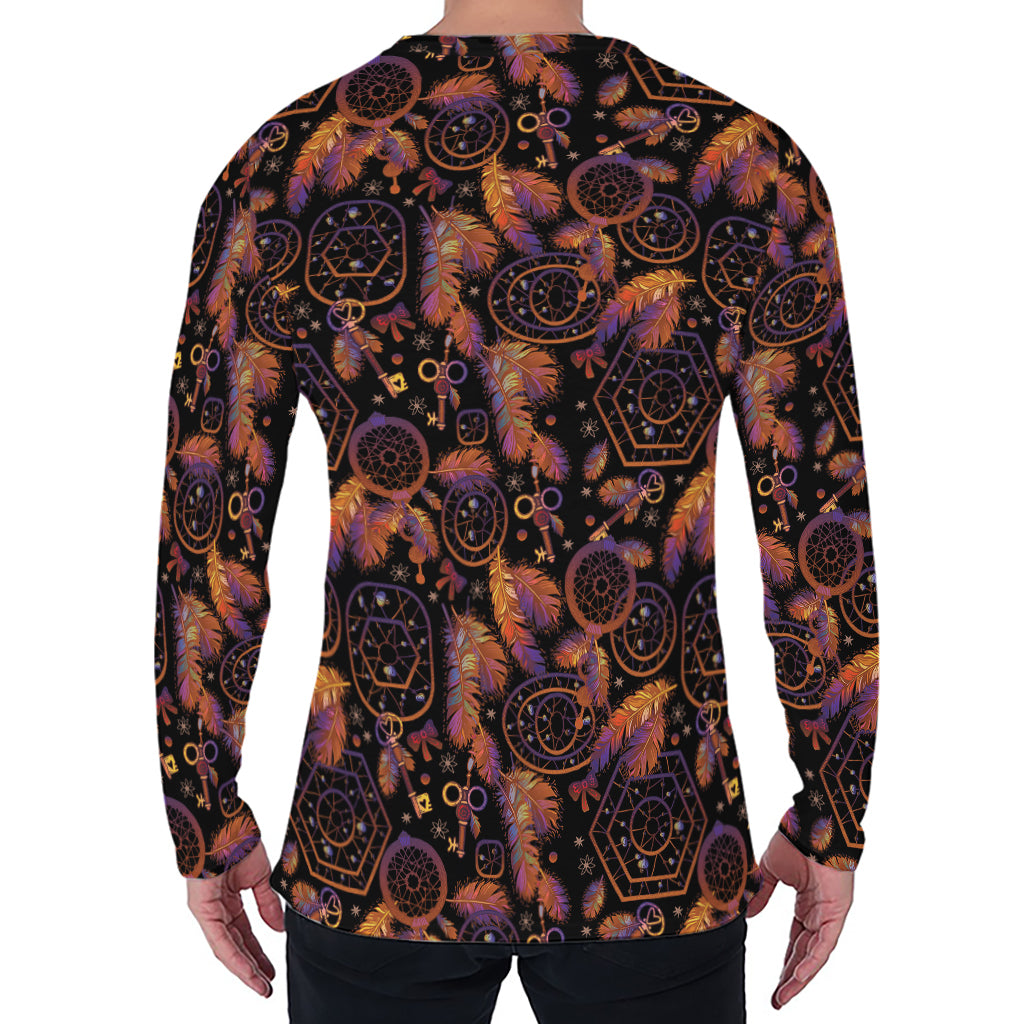 Native Tribal Dream Catcher Print Men's Long Sleeve T-Shirt