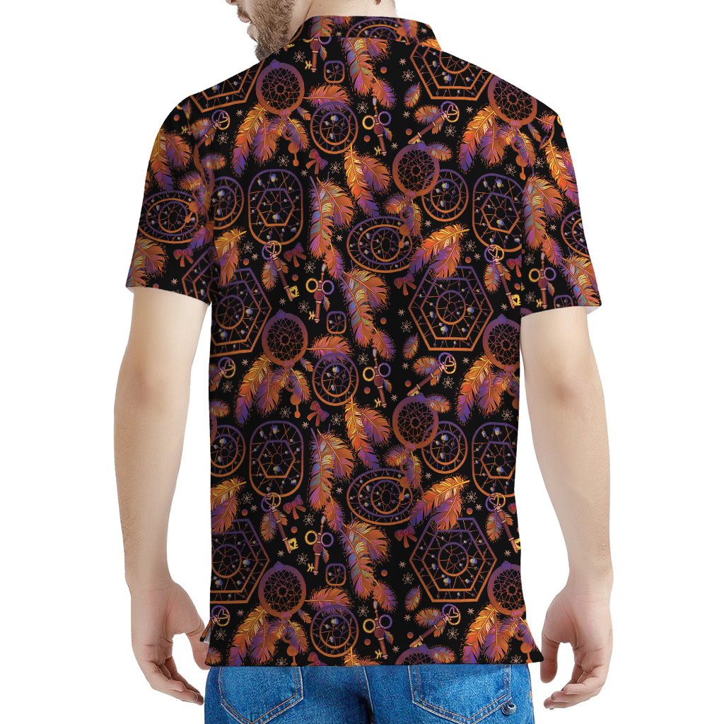 Native Tribal Dream Catcher Print Men's Polo Shirt