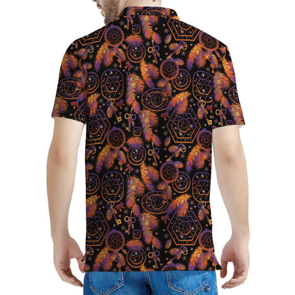 Native Tribal Dream Catcher Print Men's Polo Shirt