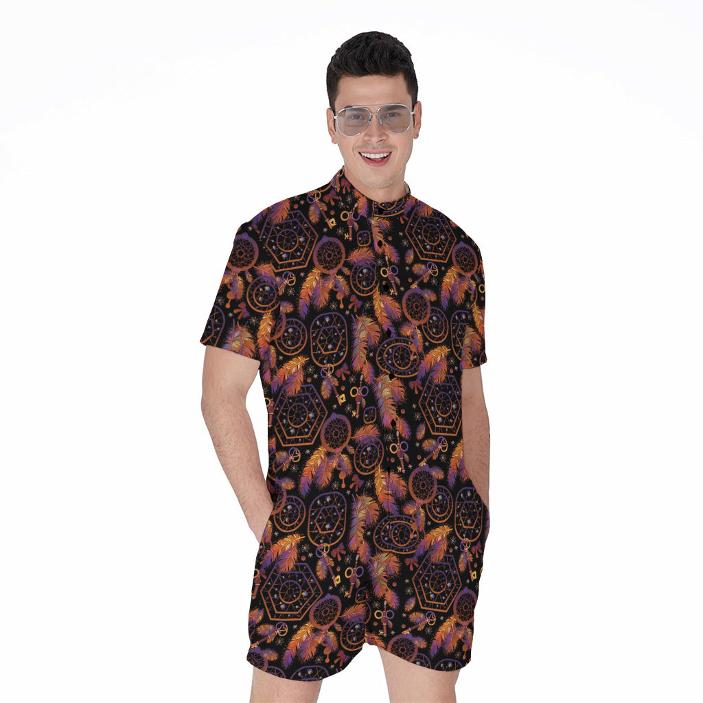 Native Tribal Dream Catcher Print Men's Rompers