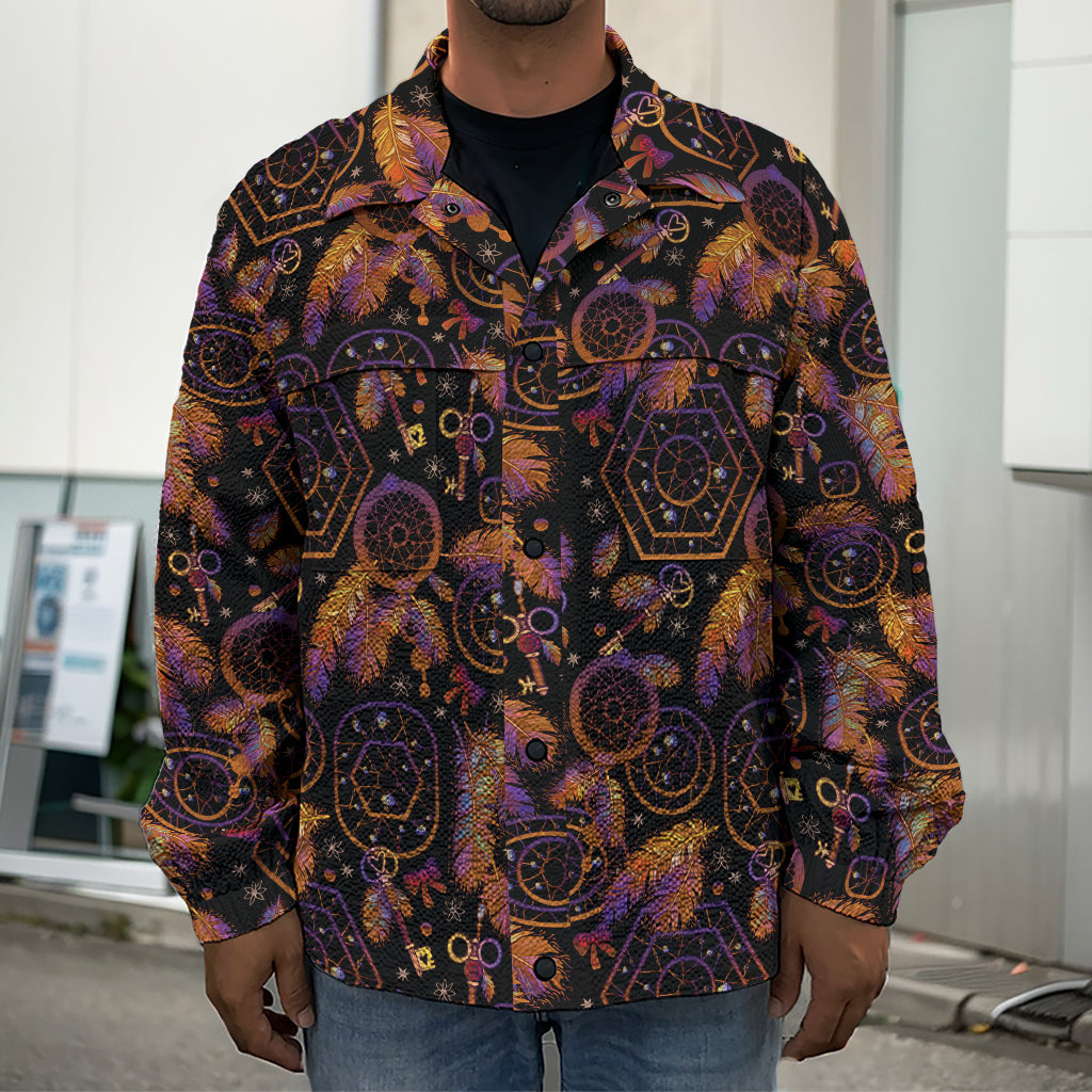 Native Tribal Dream Catcher Print Men's Shirt Jacket