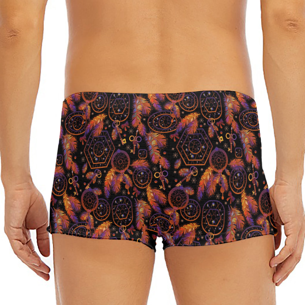 Native Tribal Dream Catcher Print Men's Short Boxer Briefs