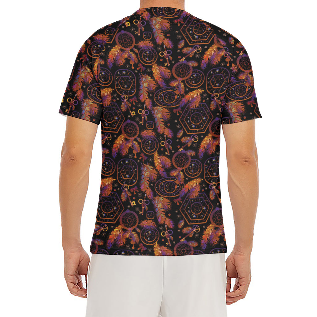 Native Tribal Dream Catcher Print Men's Short Sleeve Rash Guard