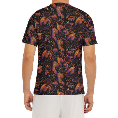 Native Tribal Dream Catcher Print Men's Short Sleeve Rash Guard