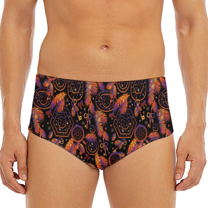 Native Tribal Dream Catcher Print Men's Triangle Swim Briefs