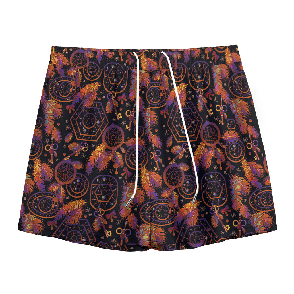 Native Tribal Dream Catcher Print Mesh Shorts