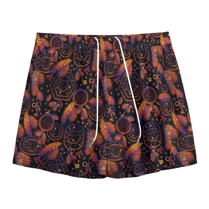 Native Tribal Dream Catcher Print Mesh Shorts