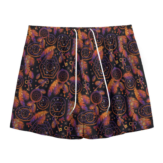 Native Tribal Dream Catcher Print Mesh Shorts