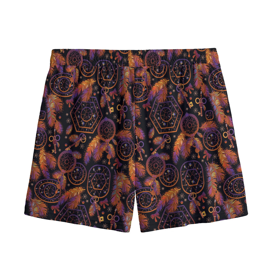 Native Tribal Dream Catcher Print Mesh Shorts