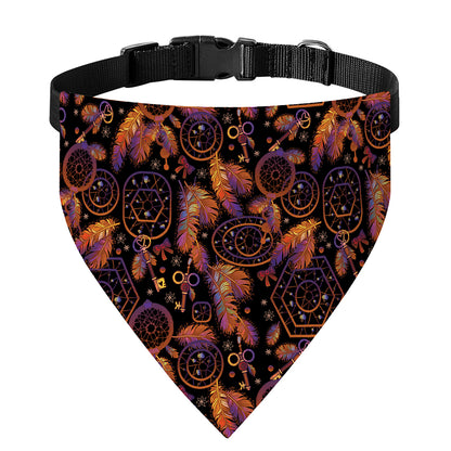 Native Tribal Dream Catcher Print Over The Collar Dog Bandana
