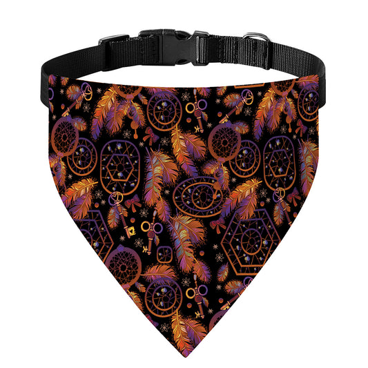 Native Tribal Dream Catcher Print Over The Collar Dog Bandana