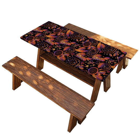 Native Tribal Dream Catcher Print Picnic Table Cover