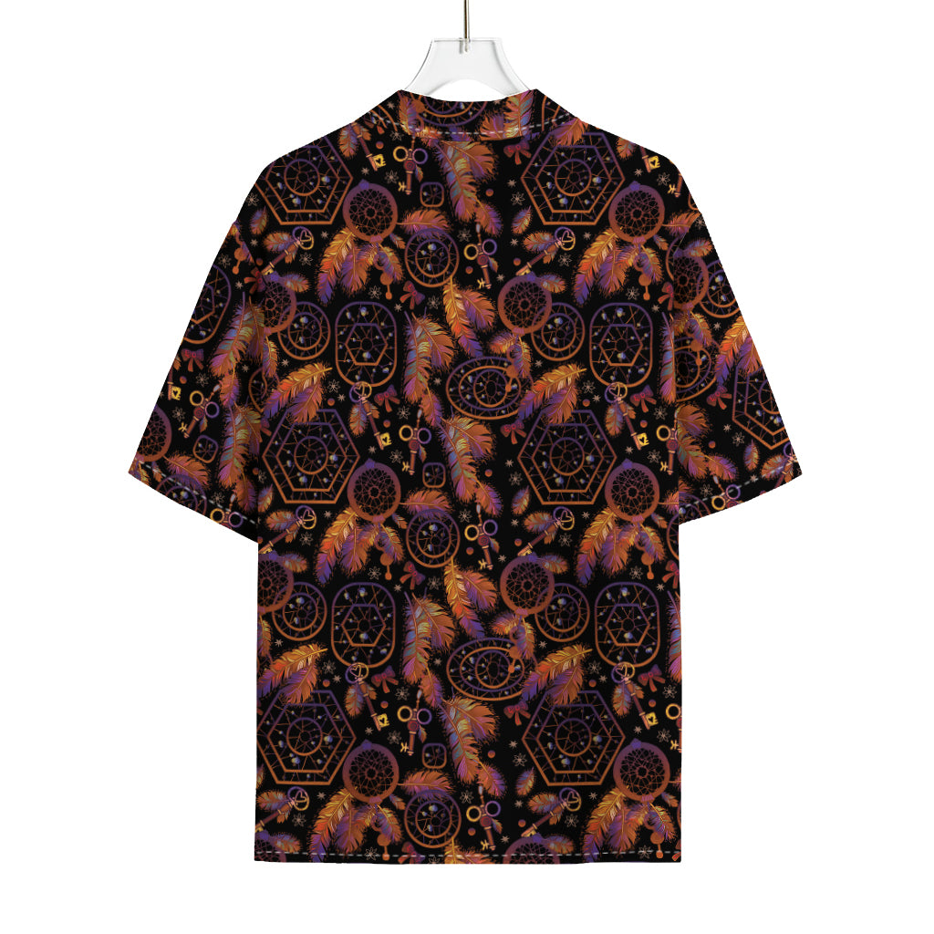 Native Tribal Dream Catcher Print Rayon Hawaiian Shirt