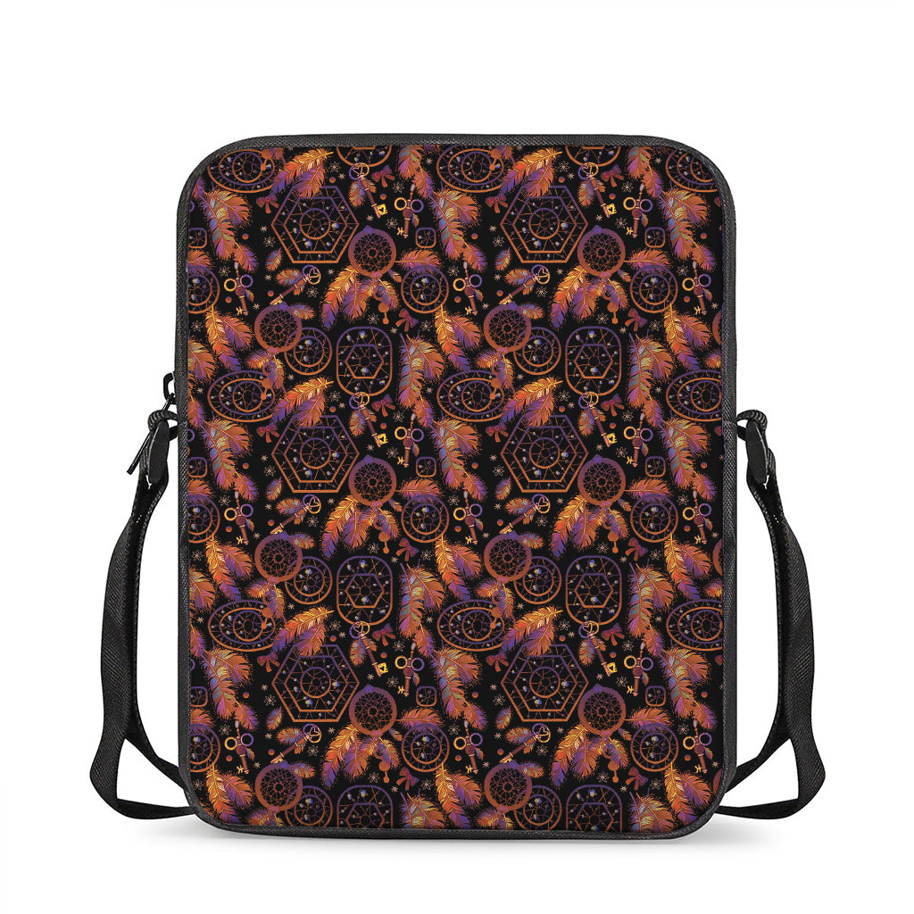 Native Tribal Dream Catcher Print Rectangular Crossbody Bag