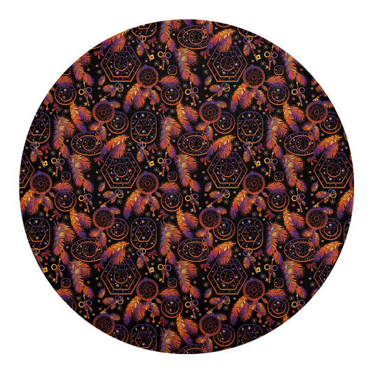 Native Tribal Dream Catcher Print Round Blanket