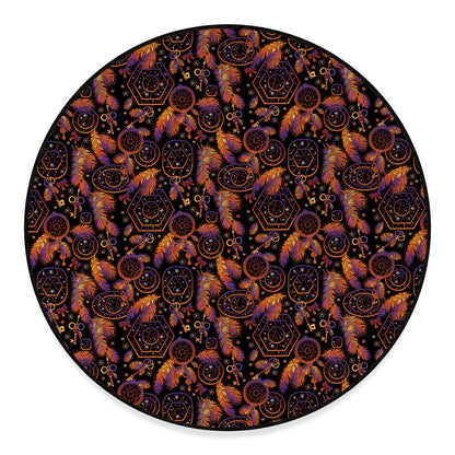 Native Tribal Dream Catcher Print Round Floor Mat