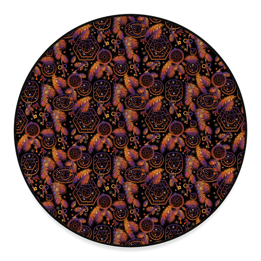 Native Tribal Dream Catcher Print Round Floor Mat