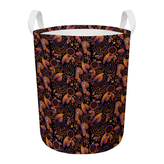 Native Tribal Dream Catcher Print Round Laundry Basket